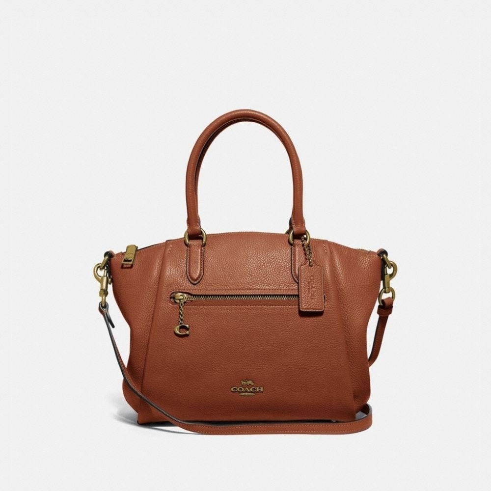 Coach Elise Satchel in Saddle Brown